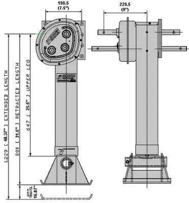 LANDING GEAR SET 28" LGREV350-5-410SS for heavy trucks 