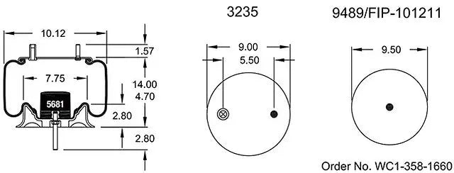 AIR SPRING HOL905-57-372 for heavy trucks 